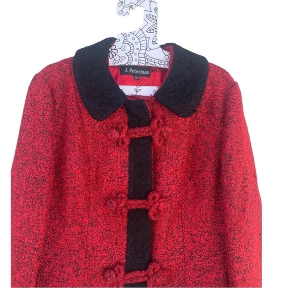 Vintage J. Peterman Tweed Jacket with Knotted Fasteners Size 14 - Picture 2 of 8